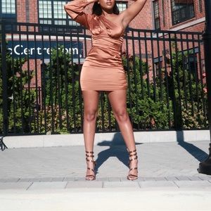 Gorgeous Jewel-toned(Hence the name😉) One Shoulder Satin Dress